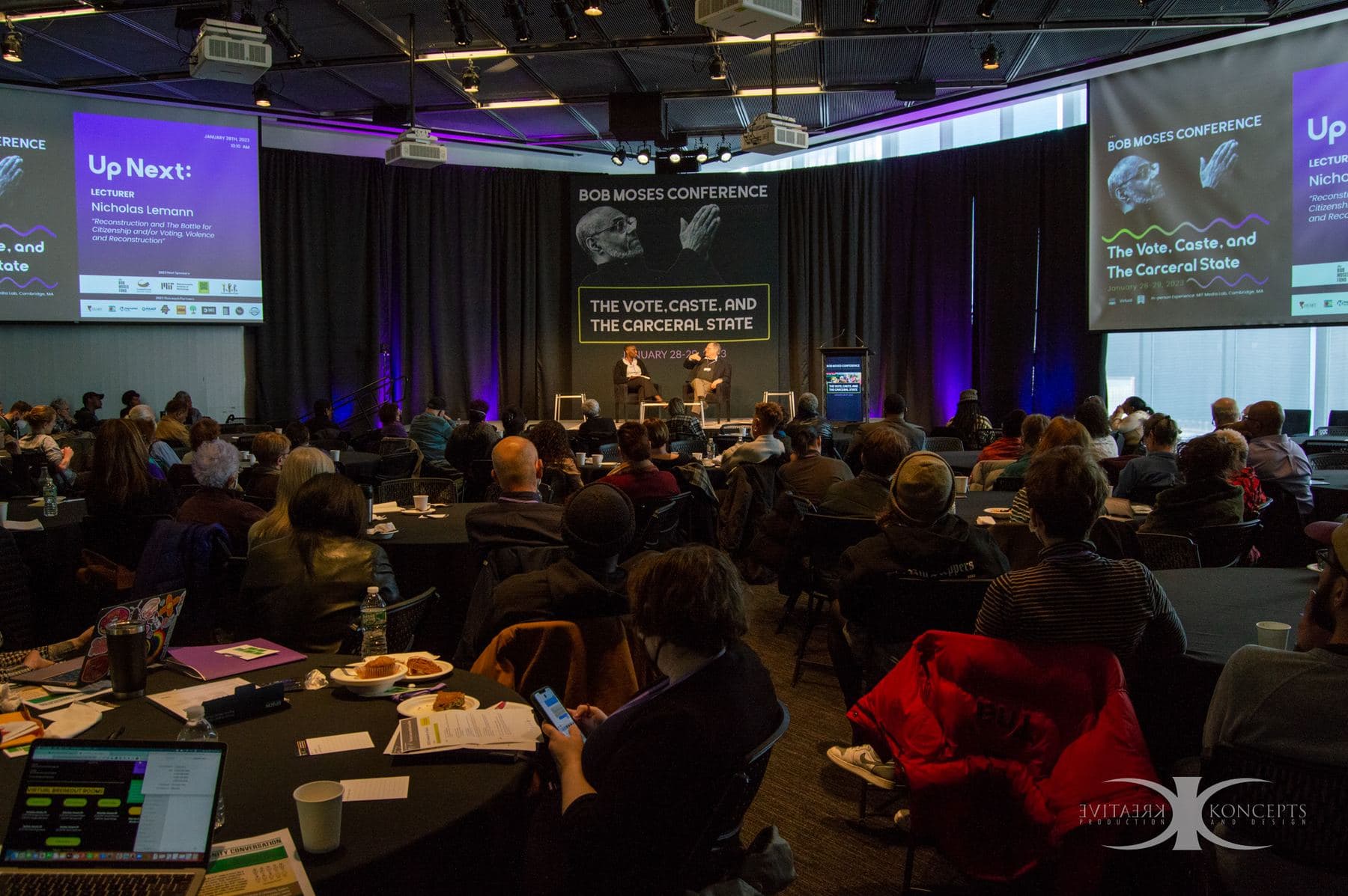 A full room listening to the program